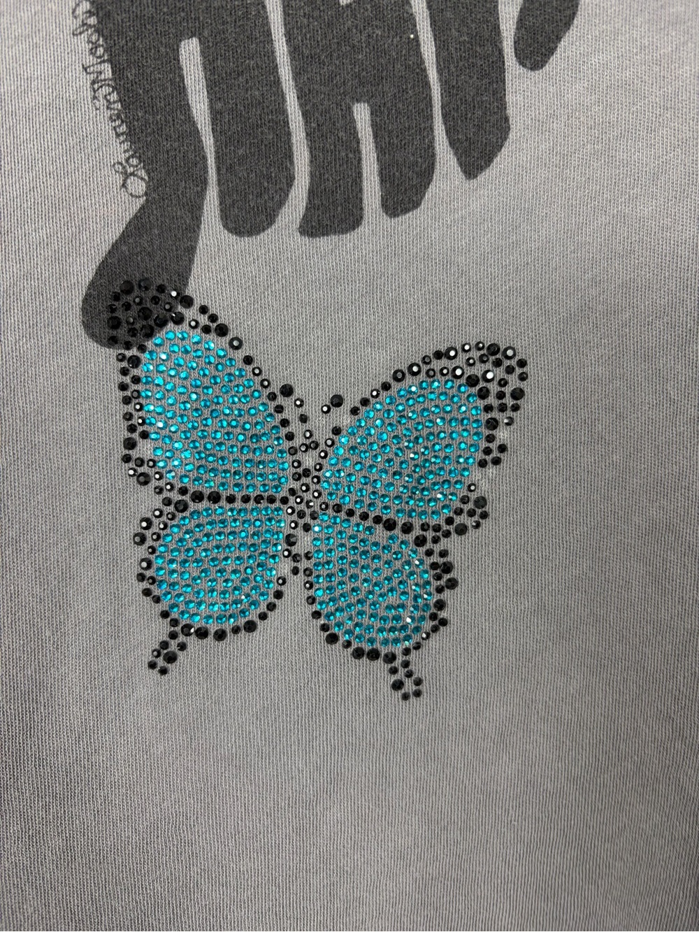 The Lauren Moshi Women's Edda Crystal Love Butterfly Top L - Picture 6 of 11